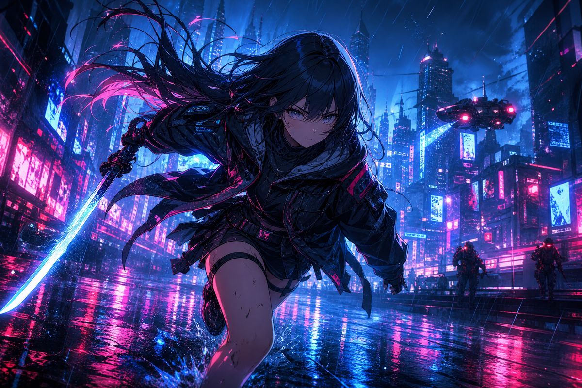 抖音揭秘-霓虹都市代码少女动漫剪辑